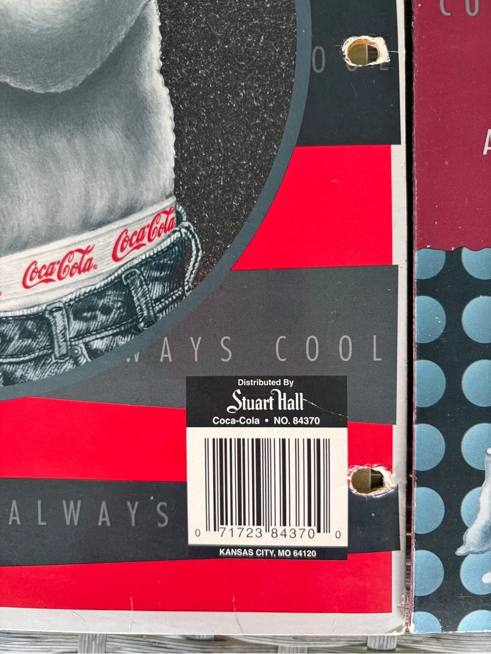 Vintage TWO Coca-Cola Red & Black Polar Bear Folders